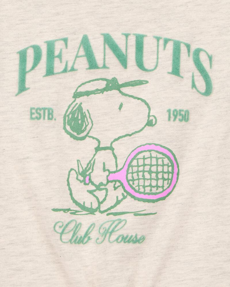 Kid Peanuts Tie Front Graphic Tee - Grey, image 2 of 2 slides