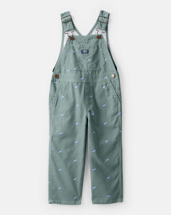 Toddler Boy Cars Canvas Overalls - Green, 