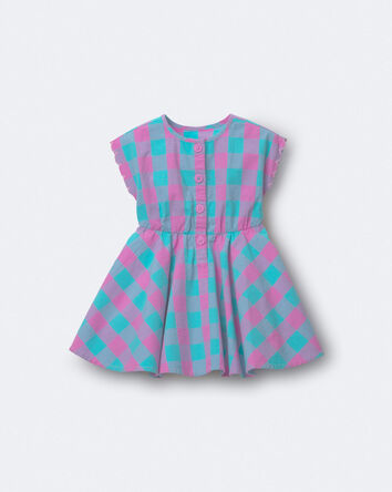 Toddler Girl Avenue Twirl&trade; Gingham Scalloped Dress - Purple/Blue, 