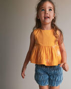 Tout-petit fille - Haut p&eacute;plum &agrave; imprim&eacute; Rayon de soleil - Jaune dor&eacute;, image 3 sur 5 diapositives
