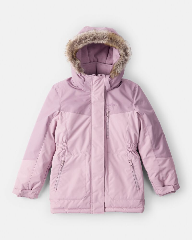 Girls Girl Parka Hooded Winter Jacket - Rose, image 1 of 3 slides