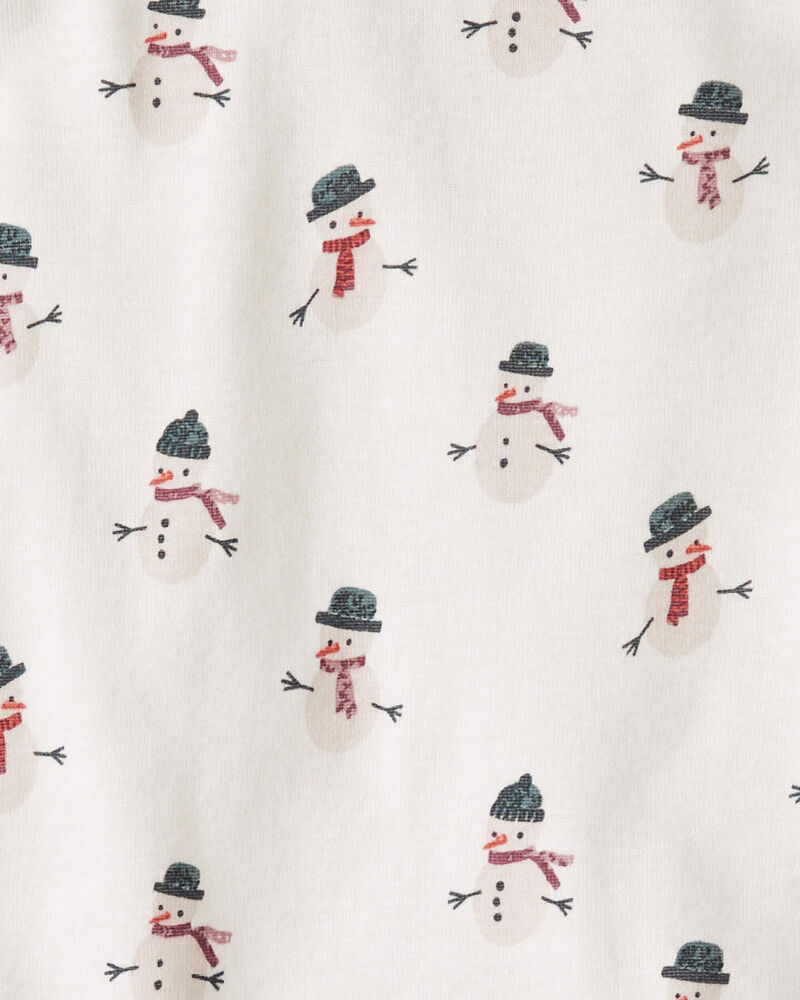 Toddler Organic Cotton Snowman Print Pyjamas, image 3 of 4 slides