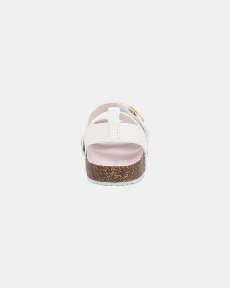 Toddler Girl Flower Sandals - White, image 3 of 6 slides