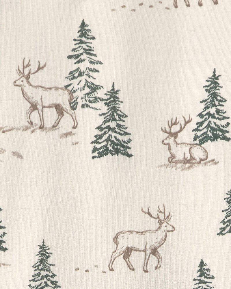 Tout-petit - Pyjama 2 pi&egrave;ces en coton biologique au motif For&ecirc;t de rennes, image 3 sur 3 diapositives
