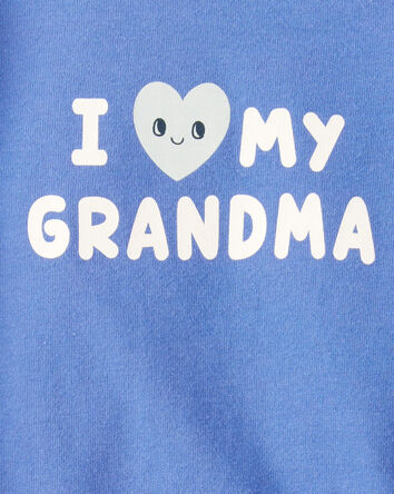 Baby Boy I Love My Grandma Cotton Long-Sleeve Graphic Bodysuit - Blue, 