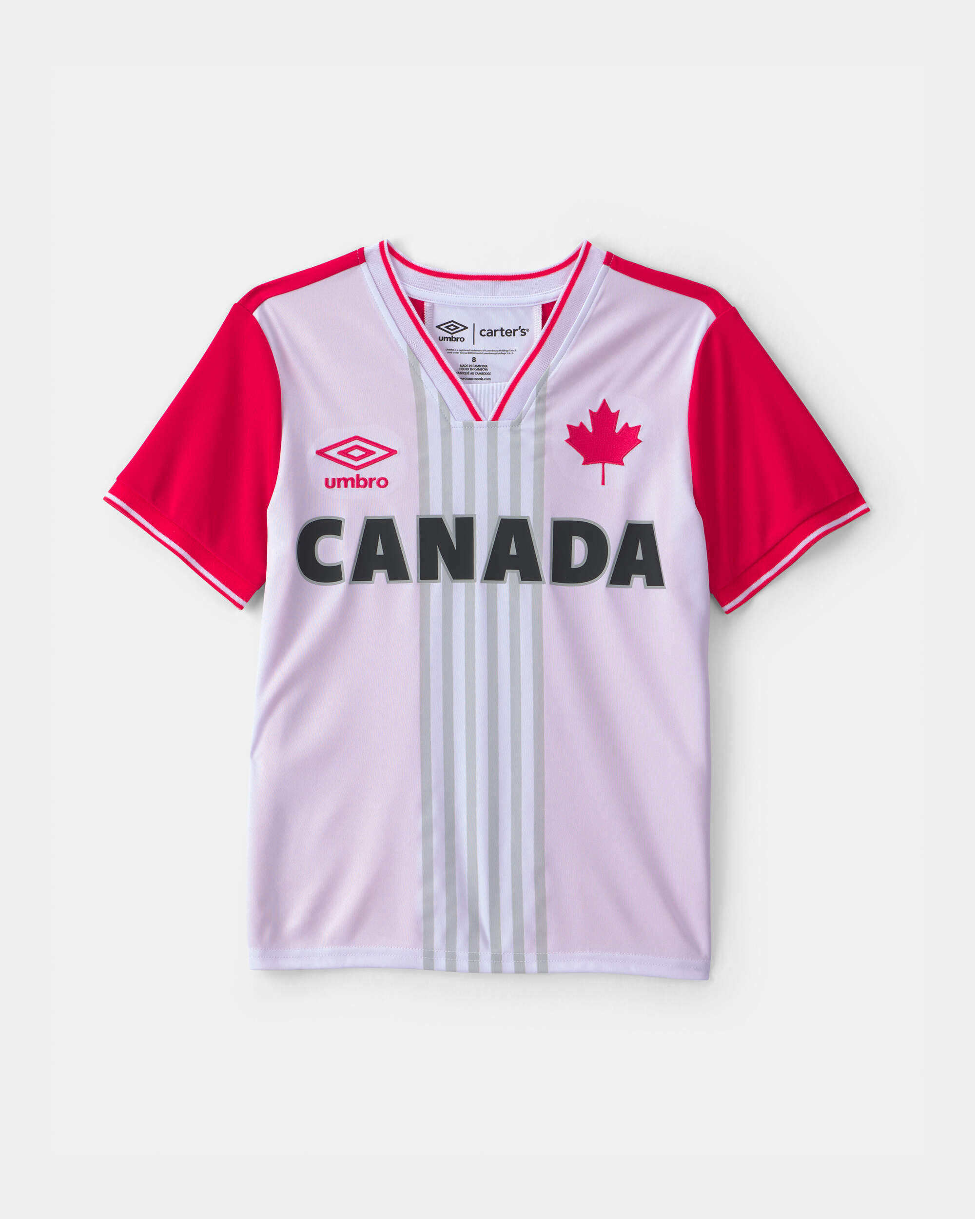 Kids 2-Piece Umbro Canada Soccer Jersey & Short Set - Red/White