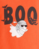 Baby 2-Piece Halloween Ghost Pullover Sweatshirt & Jogger Set - Orange/Black, image 5 of 6 slides