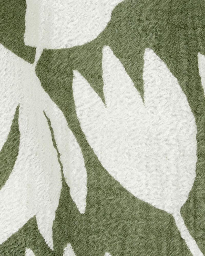 Toddler Tropical Floral Sleeveless Tank - Green, image 2 of 3 slides
