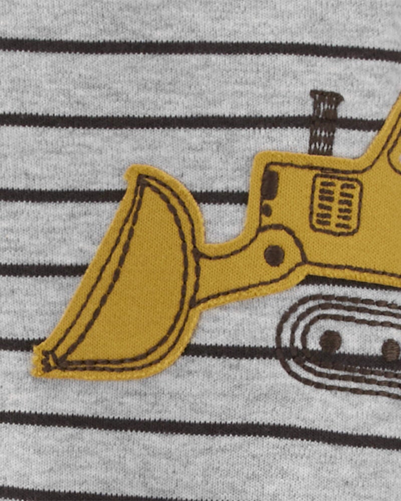 Baby Construction 2-Way Zip Cotton Blend Sleeper, image 2 of 4 slides