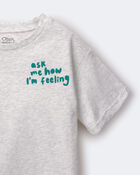 Toddler Girl 'Ask Me How I'm Feeling' Rolled Cuff Tee - Heather Grey, image 6 of 6 slides