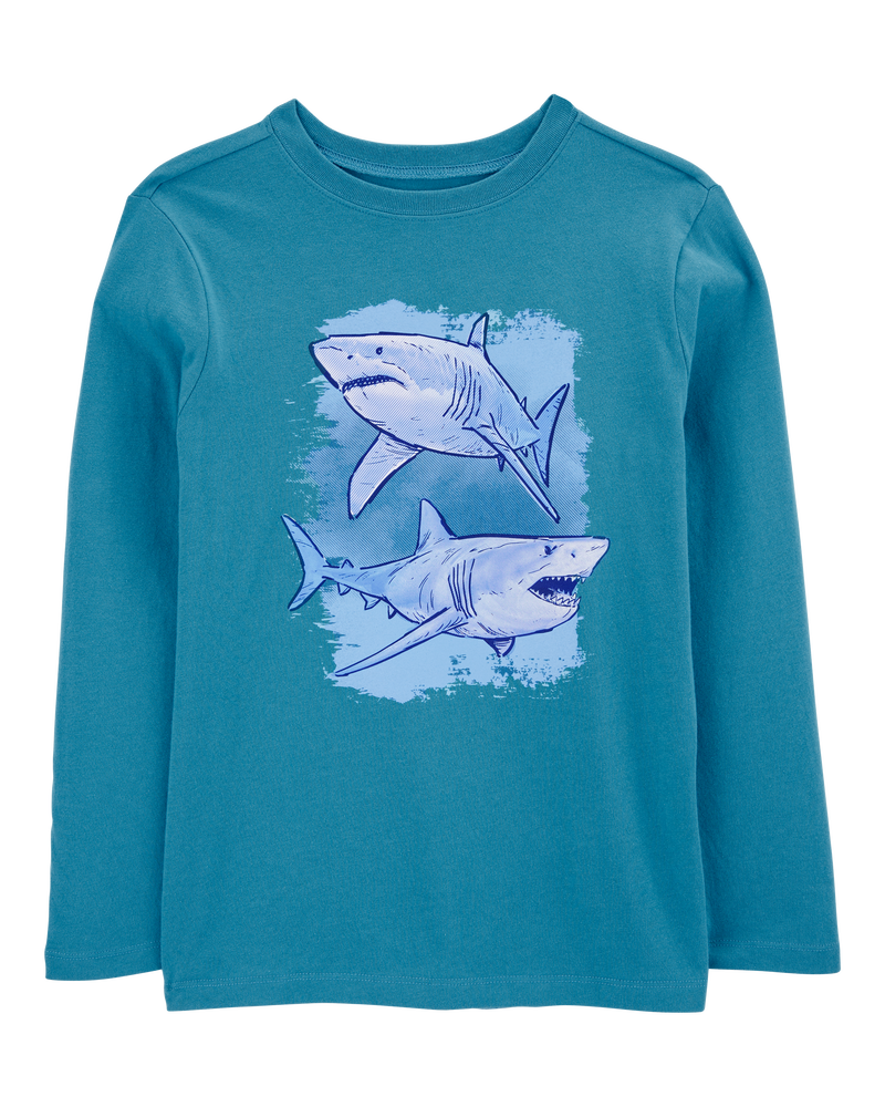 Kid Shark Long-Sleeve Graphic Tee, image 1 of 3 slides