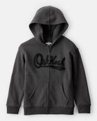 Boys OshKosh Logo Zip Jacket - Black, image 1 of 4 slides