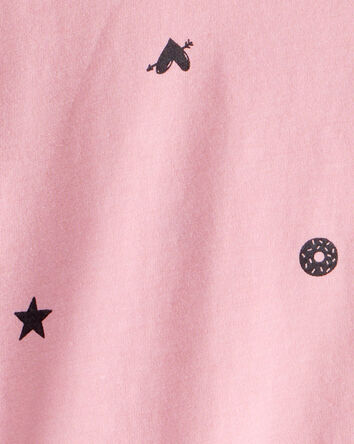 Girls Icon Print Long-Sleeve Top - Pink, 