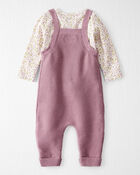Baby Boy 2-Piece Organic Cotton Overall Set in Floral Print, image 6 of 7 slides