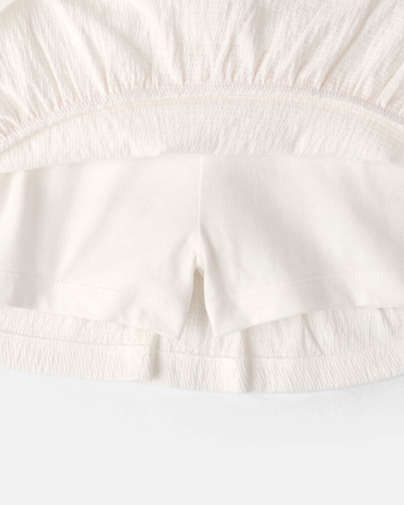 Tout-petit fille - Jupe-short en tissu froiss&eacute; - Ivoire, image 2 sur 3 diapositives