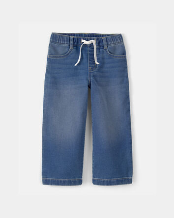 Toddler Girl Drawstring Wide-Leg Jeans - Dark Wash, 