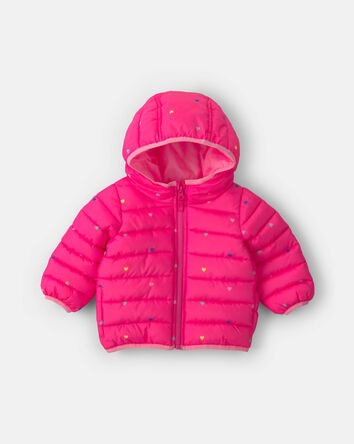 Baby Girl Midweight Packable Puffer- Pink
, 