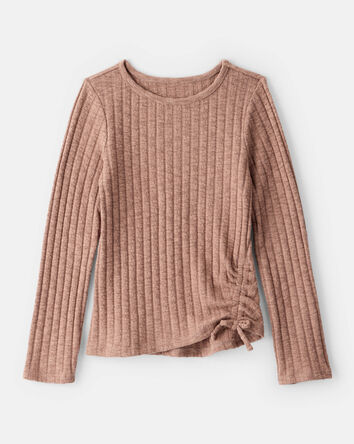 Filles - Haut côtelé cintré - Brun, 