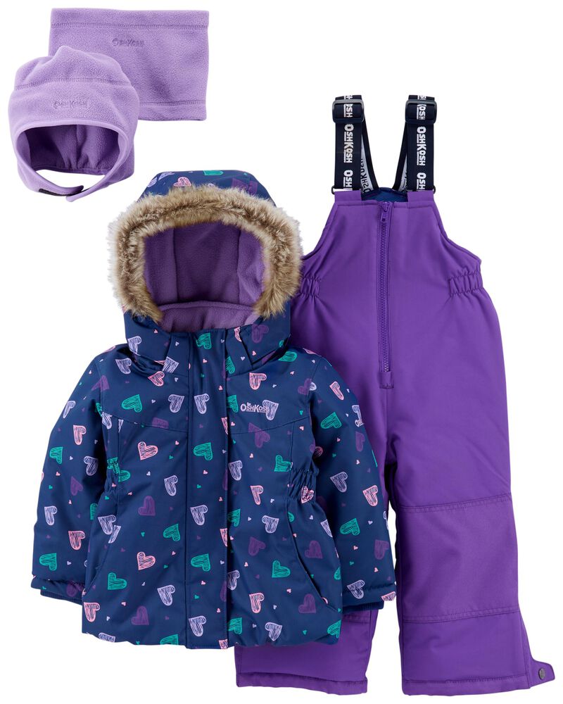 Baby 2-Piece Snowsuit With Bonus Hat And Neck Warmer, image 1 of 13 slides