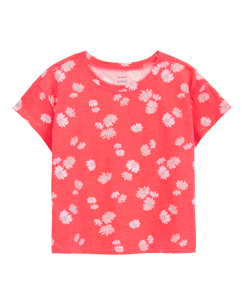 Kid Floral Short-Sleeve Tee - Orange, image 1 of 3 slides