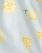 Ensemble 2 pi&egrave;ces haut dermoprotecteur &agrave; motif de citrons et short maillot de bain pour tout-petit - Jaune/Bleu/Blanc, image 7 sur 7 diapositives