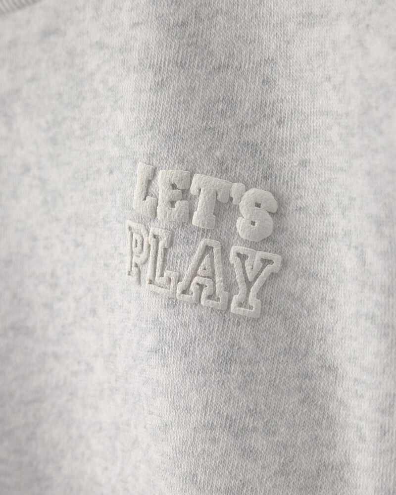 Toddler Girl 'Let's Play' Fleece Pullover Sweatshirt - Grey, image 2 of 4 slides