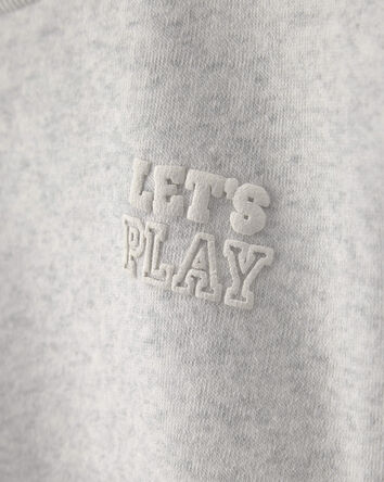 Toddler Girl 'Let's Play' Fleece Pullover Sweatshirt - Grey, 