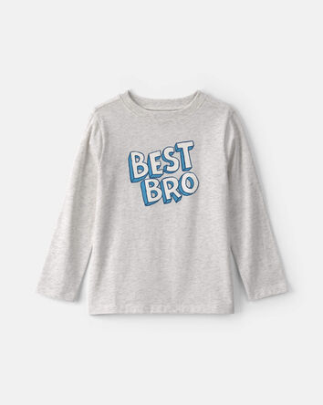 Boys 'Best Bro' Long-Sleeve Graphic Tee - Grey, 