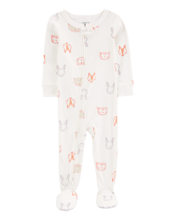 Baby 1-Piece Animals 100% Snug Fit Cotton Footie Pyjamas, 