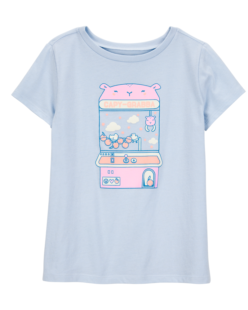 Kid Capy-Grabba Short-Sleeve Graphic Tee - Blue, image 1 of 2 slides