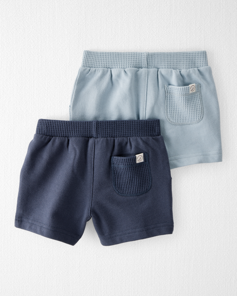 Baby Organic Cotton Waffle Knit Shorts, image 2 of 3 slides