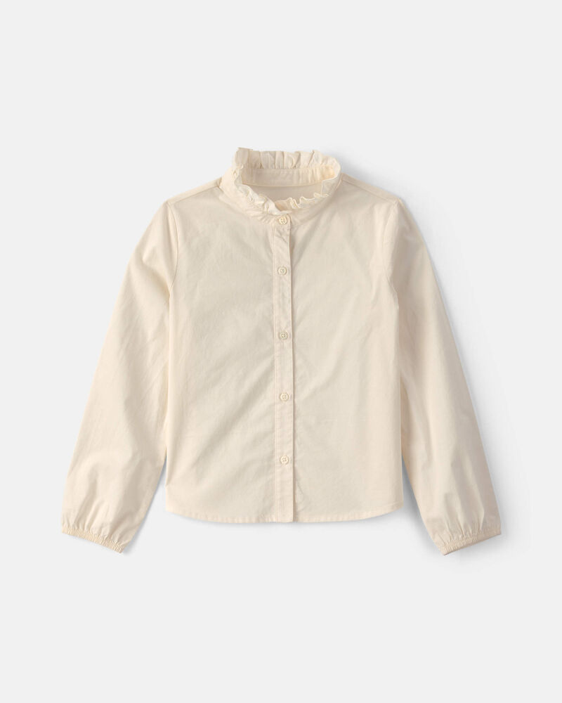 Filles - Ensemble 2 pi&egrave;ces gilet tricot et haut &agrave; carreaux &ndash; Cr&egrave;me, image 4 sur 6 diapositives
