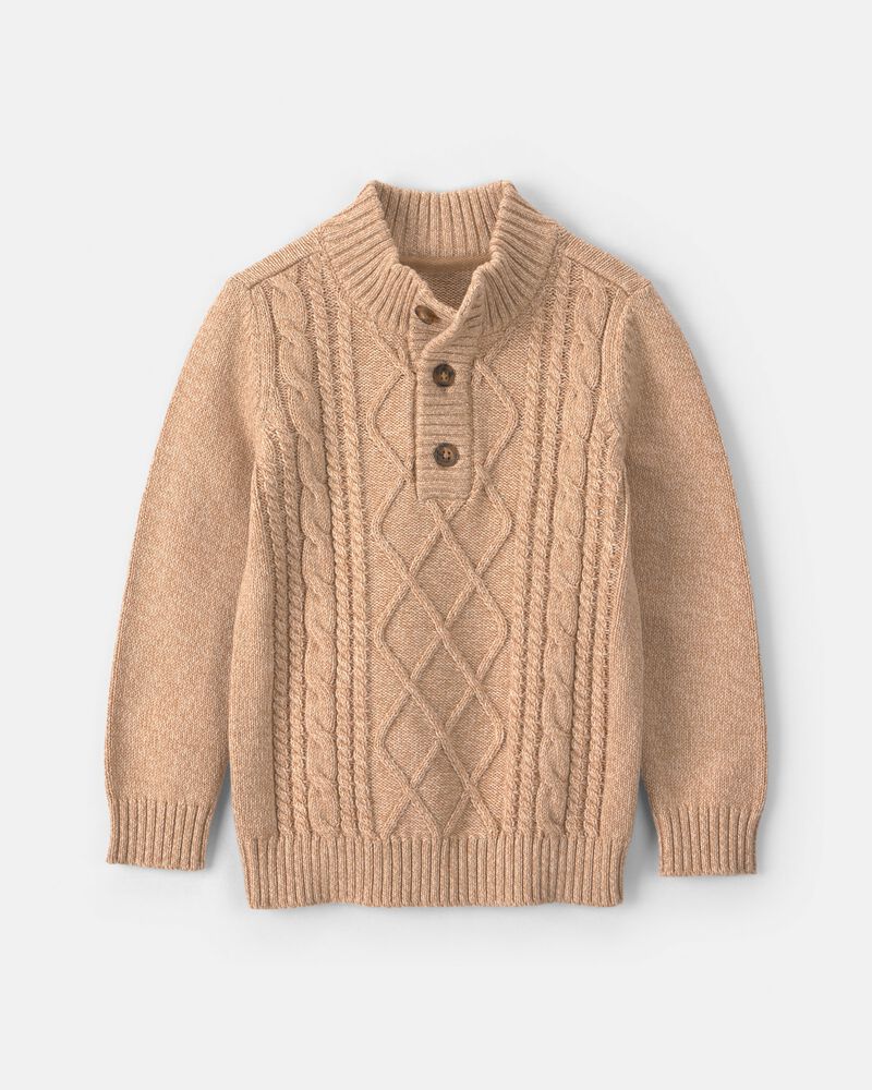 Tout-petit gar&ccedil;on - Chandail en tricot c&acirc;bl&eacute; - Beige, image 1 sur 2 diapositives