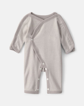 B&eacute;b&eacute; - Grenouill&egrave;re en 100 % coton &agrave; rayures - Gris, 