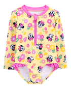 Baby Disney&copy; Minnie Mouse 1-Piece Rashguard Swimsuit - Yellow/Pink, image 1 of 4 slides