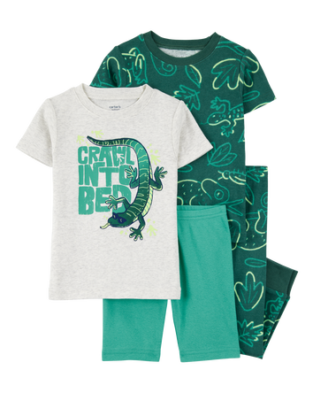 Toddler 4-Piece Lizard Cotton Blend Pyjamas, 