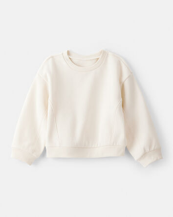 Tout-petit fille - Chandail à manches longues sans glissière – Blanc, 