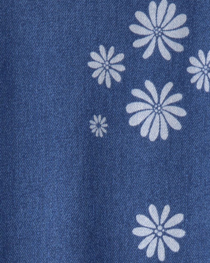 Filles - Robe fleurie &agrave; manches longues - Bleu, image 3 sur 3 diapositives