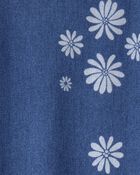 Filles - Robe fleurie &agrave; manches longues - Bleu, image 3 sur 3 diapositives