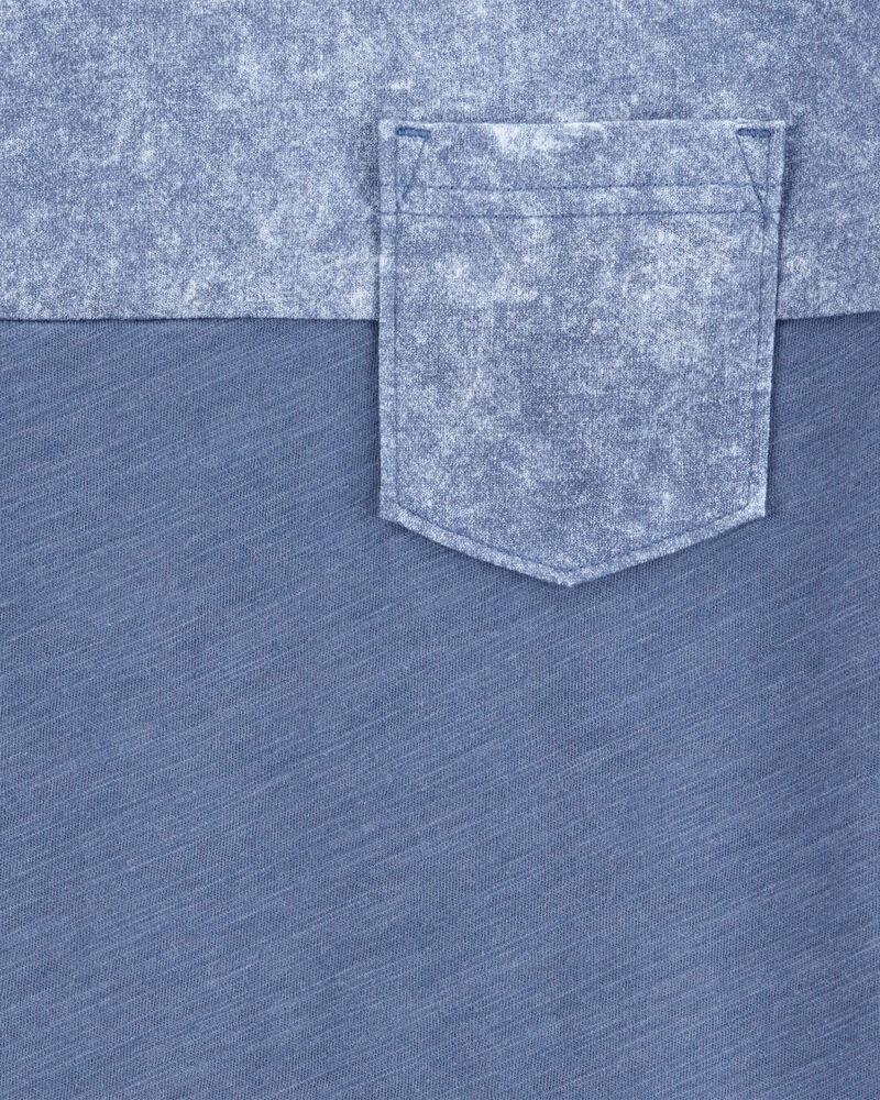 Kid Solid Short-Sleeve Pocket Tee - Blue, image 2 of 3 slides