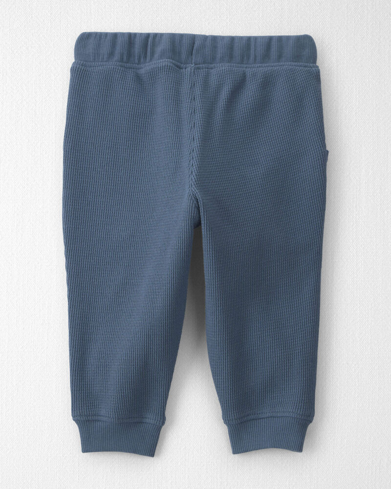 B&eacute;b&eacute; - Emballage 2 pantalons en tricot gaufr&eacute; de coton biologique, image 3 sur 5 diapositives