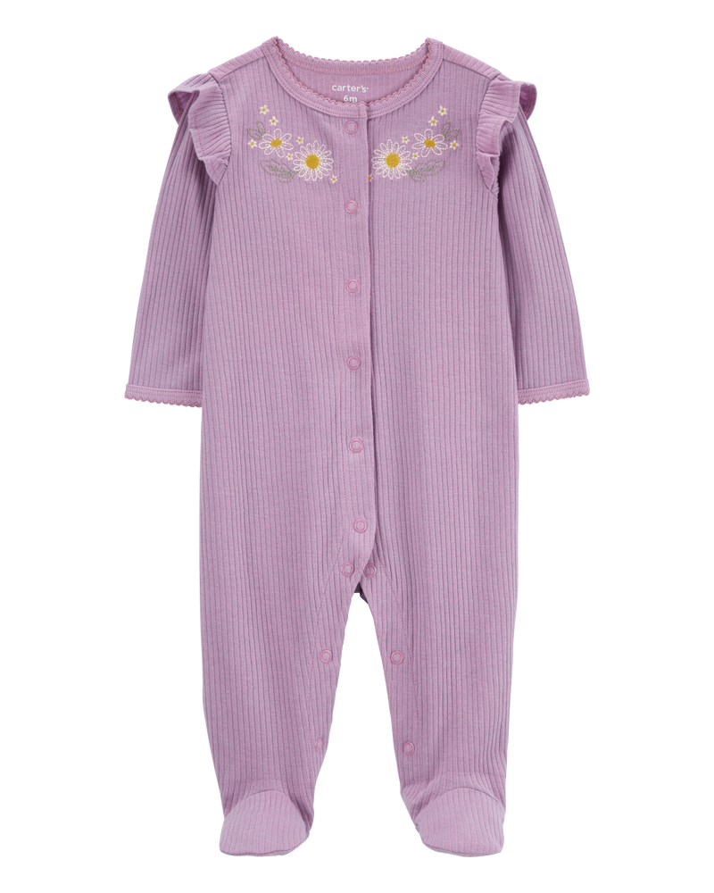 Purple Baby Floral Snap Up Thermal Sleeper Carter s Oshkosh Canada