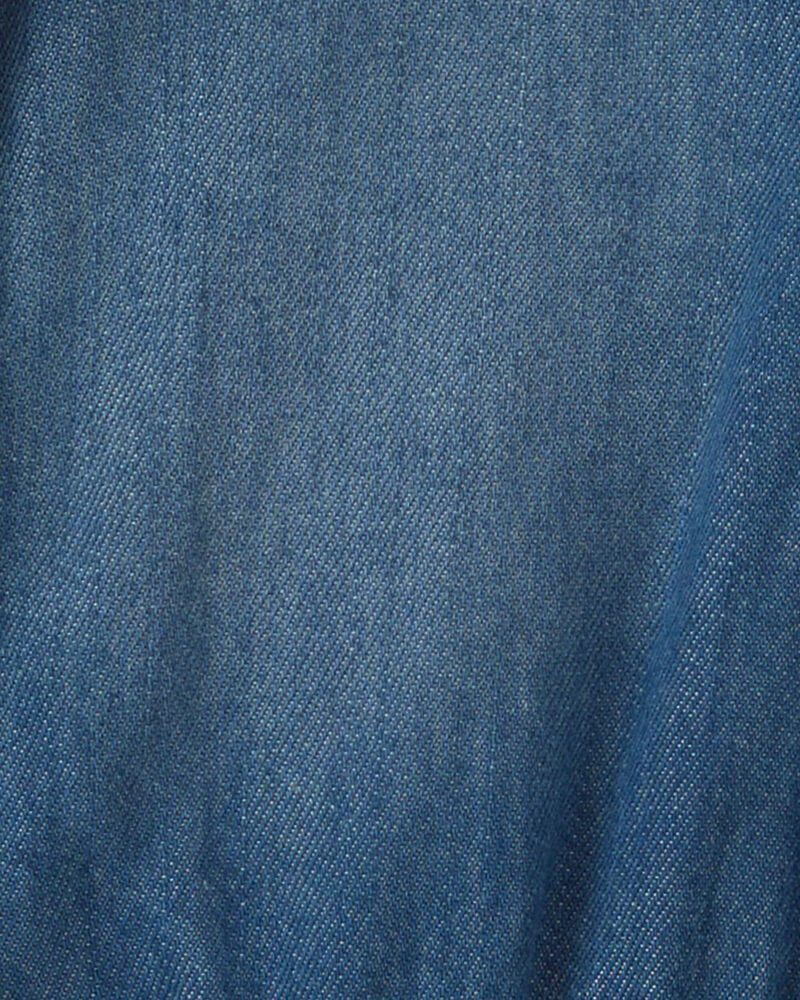 Toute-petit fille - Robe &agrave; manches longues en denim - D&eacute;lav&eacute; moyen, image 3 sur 3 diapositives