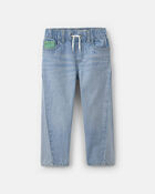 Toddler Boy Clover St. Patrick's Day Baggy Jeans - Light Wash, image 1 of 6 slides
