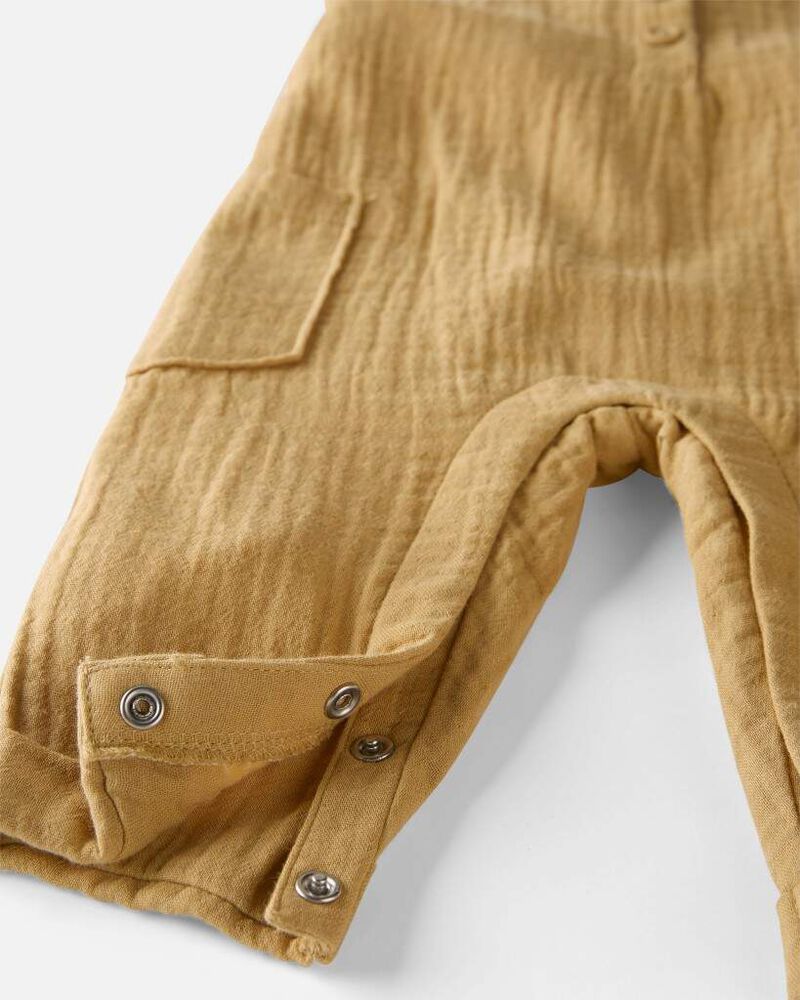 Baby Organic Cotton Gauze Overalls, image 3 of 5 slides
