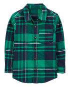 Kid Plaid Flannel Button-Down Shirt, image 1 of 3 slides