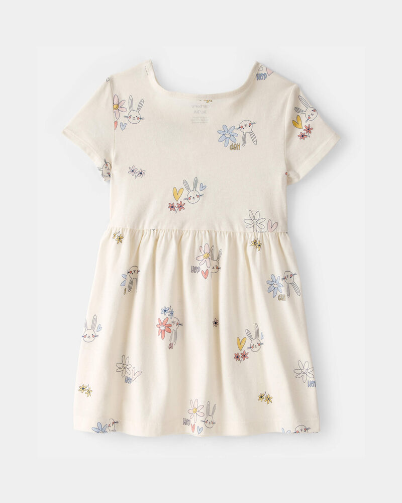 Toddler Girl Easter Bunny Short-Sleeve Dress - Cream, image 2 of 4 slides