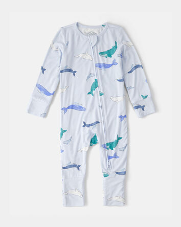 B&eacute;b&eacute; - Grenouill&egrave;re ajust&eacute;e &agrave; fermeture &agrave; glissi&egrave;re &agrave; deux sens PurelySoft, baleine - Bleu, 