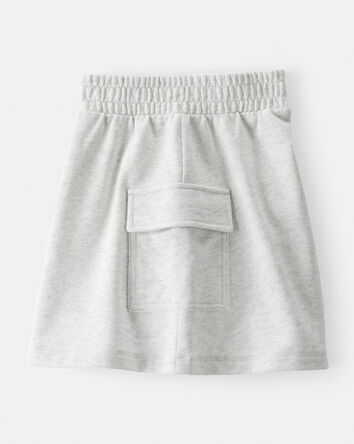 Girls French Terry Cargo Skort - Grey, 