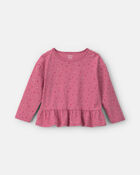 Toddler Girl Heart Long-Sleeve Top - Pink, image 1 of 3 slides